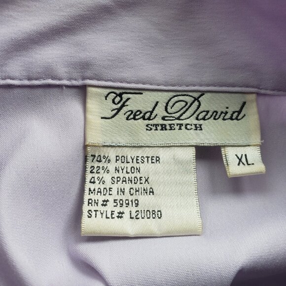 Fred David Stretch Light Purple Top Size XL - Picture 6 of 6
